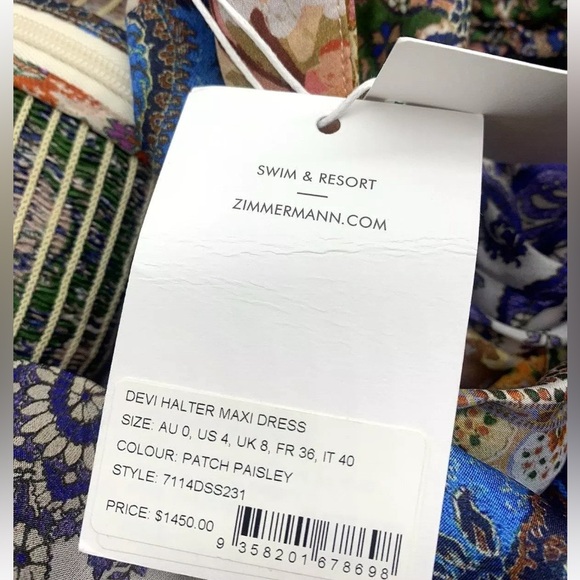 Zimmermann Devi Mixed Print Halter Neck Silk Dress - Picture 8 of 8